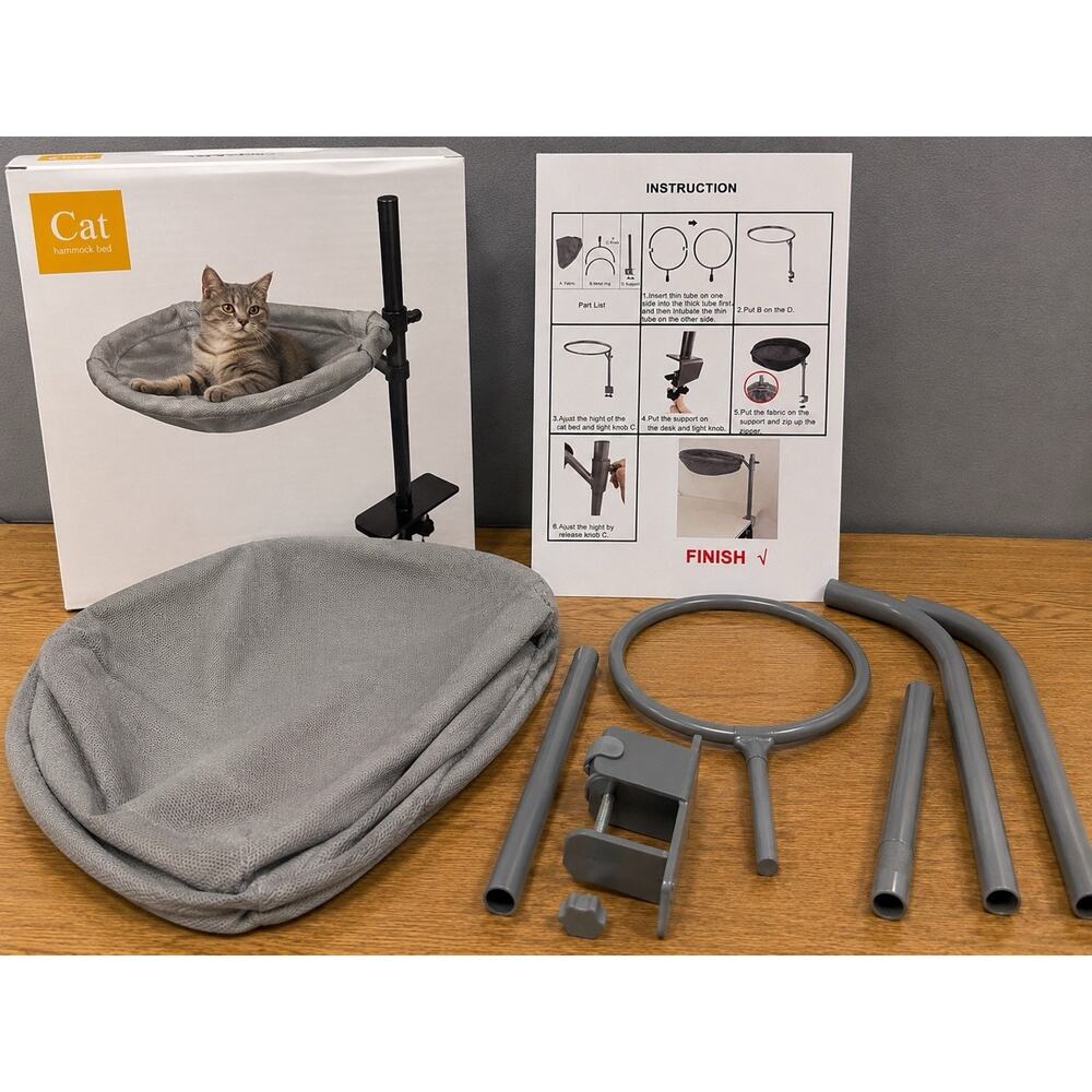 Adjustable Cat Window Hammock Bed Desk Mount Elevated Pet Lounger New